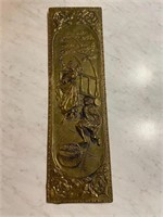 Vintage Brass Over Wood Wall Decoration Dancing