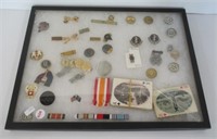 Various Military Pins, Havana Deck of Cards, and