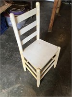 Ladder back chair white/yellow