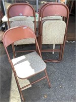 4 folding chairs 16" x 33” high