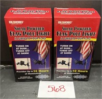 (2) New Solar powered flag pole light