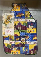 Decorative country kitchen apron and table runner