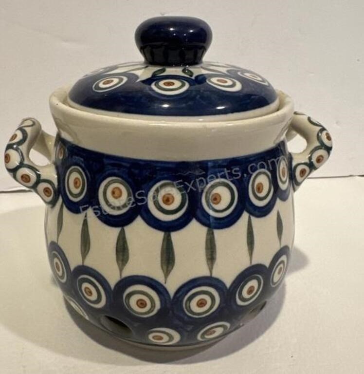 POLISH HANDMADE POTTERY GARLIC SHALLOT KEEPER