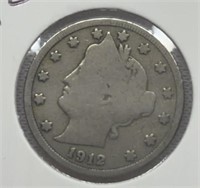 OF)  1912 liberty nickel condition G