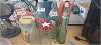 LOT OF OLD BOTTLES, DR. PEPPER, NATIONAL, ETC.