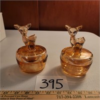 Two Very Nice Carnival Deer Dishes