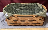 Longaberger Basket with Plastic Liner and Cloth