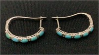Pair of sterling silver/turquoise Earrings