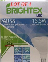 LOT OF 4 -Brightex Light Bulb BRT-PAR38-15.5W-DIM