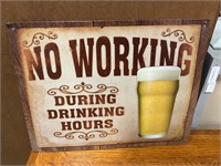 12.5” x16” metal beer sign