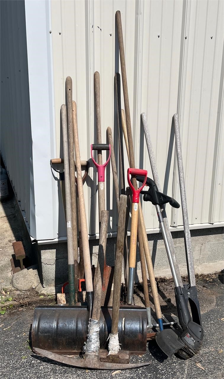 Lot of Yard Tools- Weed Eater, Shovels & More