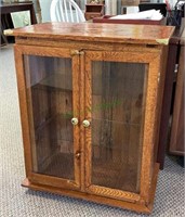 Gorgeous refinished antique oak display cabinet