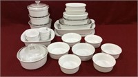 Very Lg. Group of White Corningware-