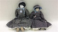 Pair of China Head Dolls