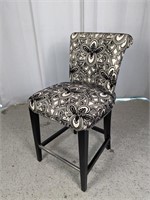 Bar Chair w/Black & White Floral Slipcover