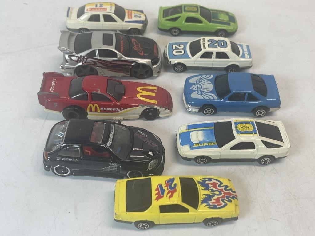 9 Assorted Die Cast Cars