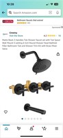 Matte Black 3 Handles Tub Shower faucet set