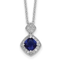 Sterling Silver- Blue Austrian Crystal Necklace
