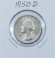 1950-D U.S. Silver Washington Quarter