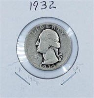 1932 U.S. Silver Washington Quarter