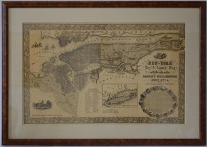 RARE 1855 MAGNUS MAP NYC AND BROOKLYN