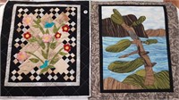 2 QUILTED WALL HANGINGS BY CLAIR MCCALDEN