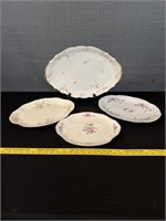 Lot of 4 Vintage Serving Platters