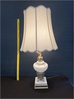Victorian Antique Glass Marble Base Lamp