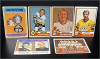 6 OPC 1974-75 Hockey Cards, Bobby Orr, Andre