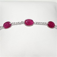 Certified 10K  Natural Burma Ruby(10.6ct) Bracelet