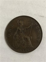 1934 GREAT BRITAIN ONE PENNY