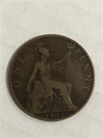 1901 GREAT BRITAIN ONE PENNY