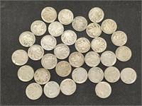 Thirty nice Buffalo Nickel Coins. All with dates.