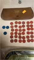 39 WW II red point tokens