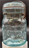 Rare Antique Pint Silicon Blue Wire Top Fruit Jar