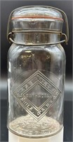 Antique RE Tongue&Bros Quart Glowy Fruit Jar Uv