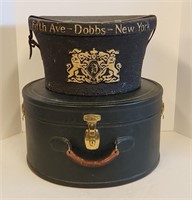 Vintage Leatherette Cowboy & Derby Hatboxes