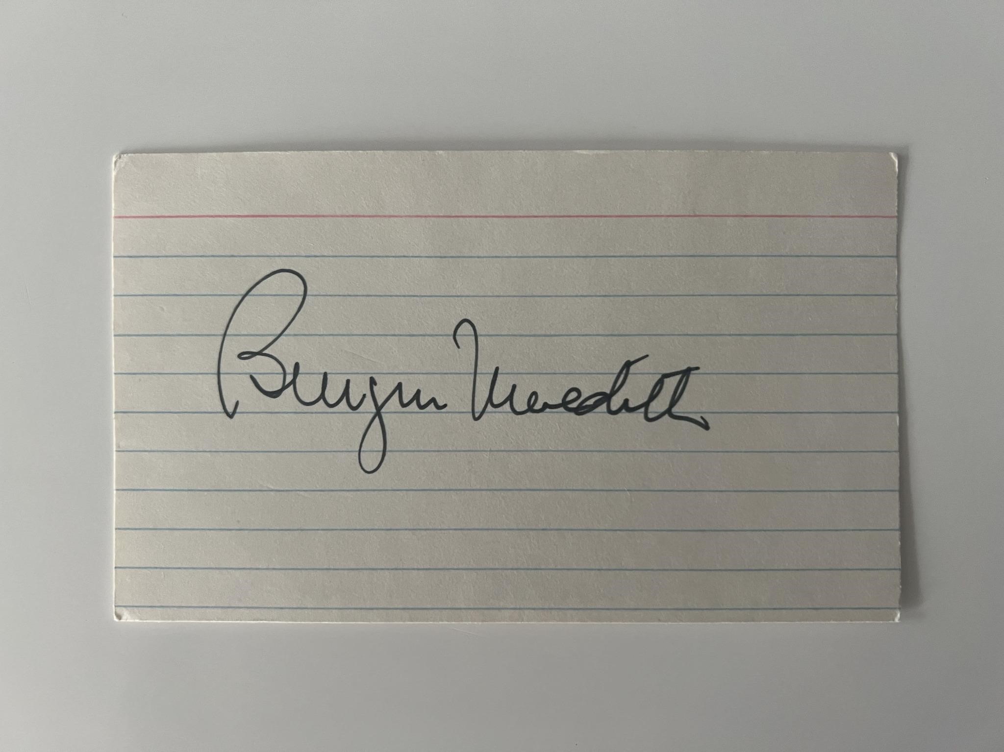 Burgess Meredith original signature