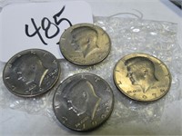 LOT OF 4 JFK 50 CENT COINS CIRC - 1972,