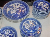 Flo Blue Serving Dishes Made In Japan Lot of 54