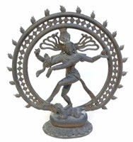 19thC gilded Indian bronze figure Shiva