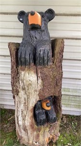 Chainsaw Carved Black Bears