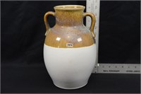 WHITE AND BROWN POTTERY VASE