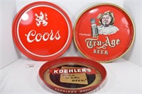 Coors, Try-Age & Koehler's Beer Trays