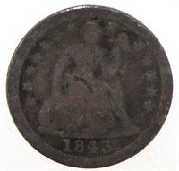 1843-O Seated Liberty Silver Dime
