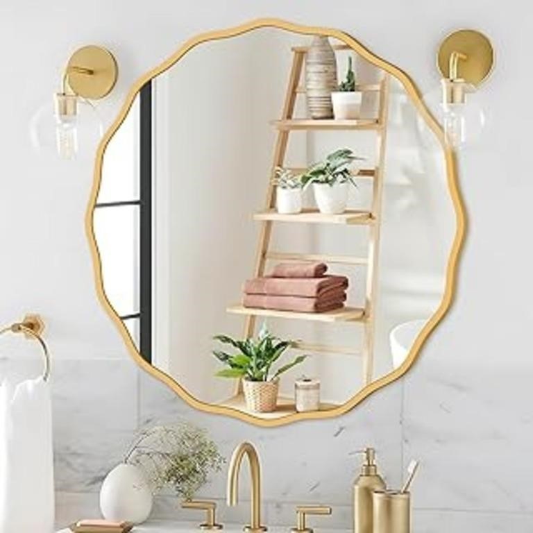 Fuwu Home Gold Round Mirror For Wall Decorative