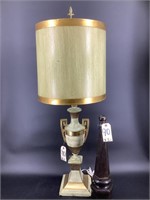high-end stately designer lamp with metal obelisk