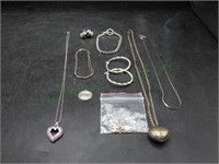 Sterling Silver Jewelry Collection 9pc.