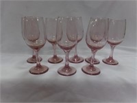 (8) Retro Amethyst Purple Libbey Wine Glasses
