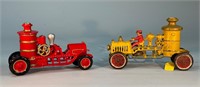 2 Lg Antique Cast Iron Fire Trucks Both As-Is